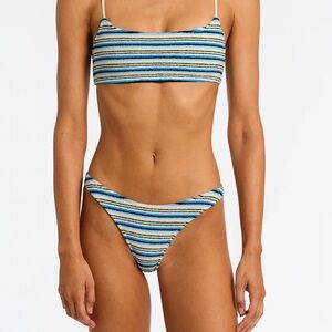 Triangl Swimwear Striped Blue & Cream Women's Bikini Set